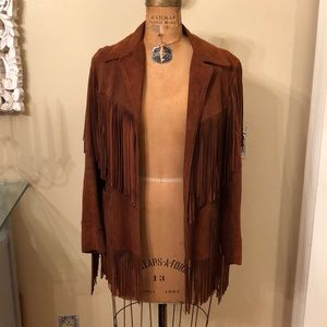 Vintage Fridge suede brown ladies jacket size Medium